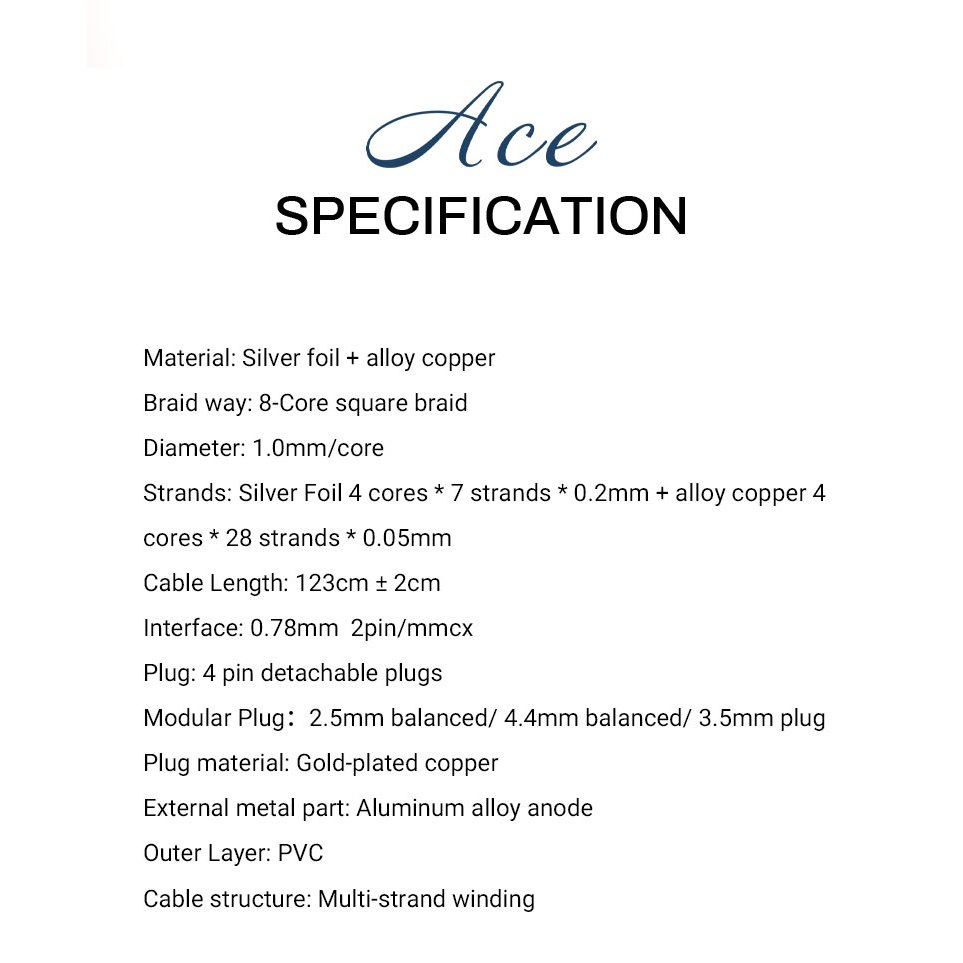 Kinera Dây Cáp Mô Đun Nâng Cấp Tai Nghe 2.5 / 3.5 / 4.4mm 0.78 / mmcx Với Phích Cắm Thay Thế 2.5 / 3.5 / 4.4mm Chuyên Dụng Cho s12 pro hola zero kato kz