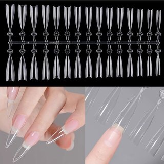 120 chiếc dài nửa bao móng tay giả đầu full matte c đường cong móng tay giả cho móng tay nối dài nghệ thuật nhà diy nail salon