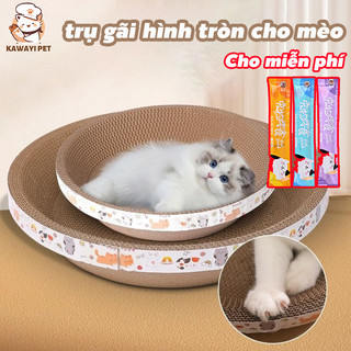 Rẻ Bàn cào móng tròn cho mèo tặng kèm Catnip cao cấp 40cm*9cm HHMPS0096