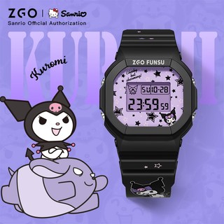 ZGO x Sanrio Kuromi đồng hồ sinh viên đồng hồ dạ quang thể thao điện tử đồng hồ nữ Hộp quà 8611