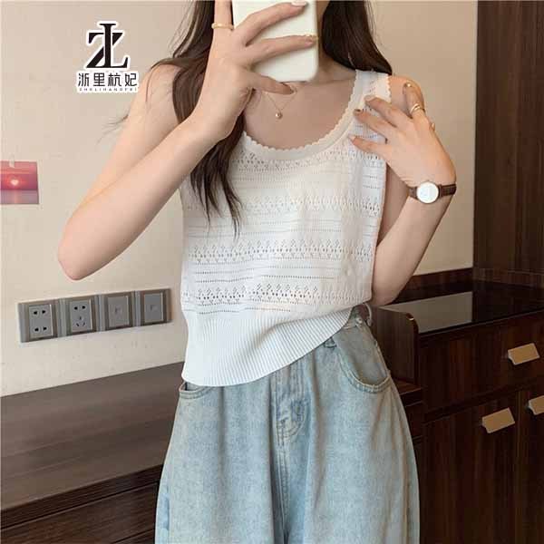 ZHELIHANGFEI Áo Dệt Kim Không Tay Phong Cách Thời Trang Mùa Hè Hàng Mới Dành Cho Nữ | BigBuy360 - bigbuy360.vn