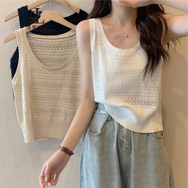 ZHELIHANGFEI Áo Dệt Kim Không Tay Phong Cách Thời Trang Mùa Hè Hàng Mới Dành Cho Nữ | BigBuy360 - bigbuy360.vn