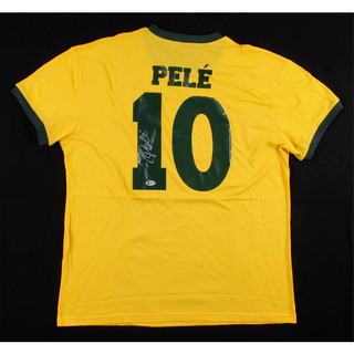 Brazil Pele Authentic Signed Soccer Jersey Autographed BAS Beckett COA