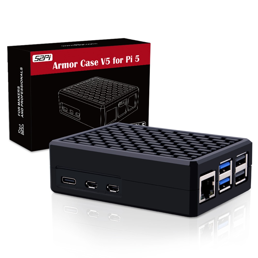 Ốp lưng 52Pi Armor V5 cho Pi 5, Ốp lưng nhôm Raspberry Pi 5