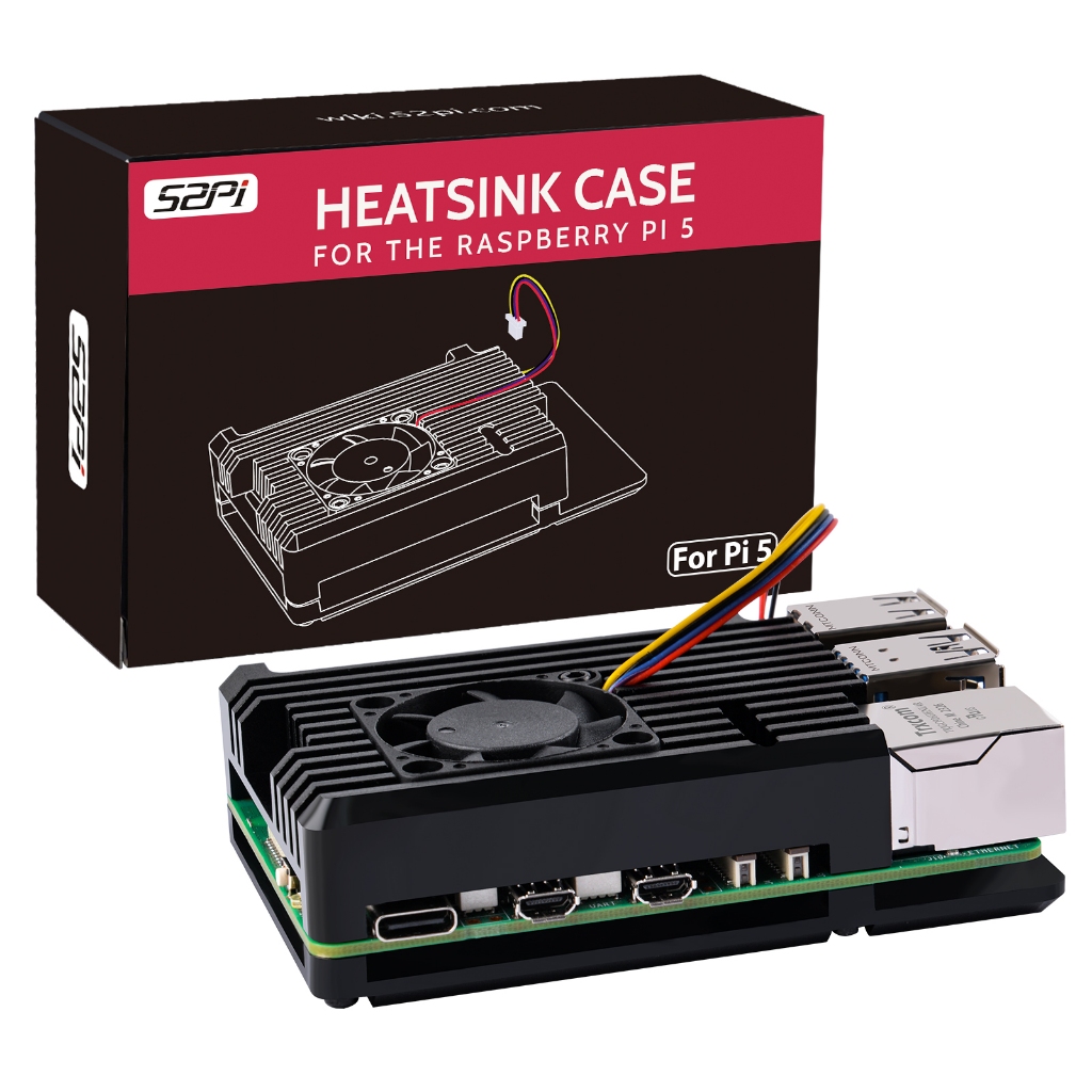 Ốp Lưng Giáp Cứng Có Quạt Cho Điện Thoại raspberry pi 5 / 52pi / pi 5 / pi 5 / 52pi