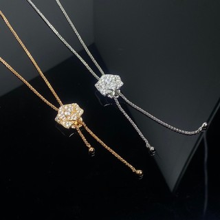 2024 Hoa mới Full Diamond Vòng cổ dài Dây chuyền áo len hợp thời trang Retro có Logo