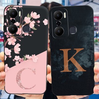 Dành Cho Infinix Hot 20 Play X6825 Ốp Lưng Hoa Thời Trang Chữ Chống Sốc Silicon Mềm TPU Dành Cho Infinix Hot20 Chơi Vỏ