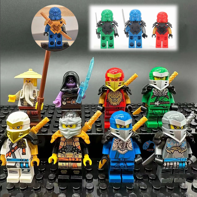 Leyu moc Set 8 Mô Hình Đồ Chơi ninjago Mini Làm Quà Tặng Sinh Nhật Cho Bé