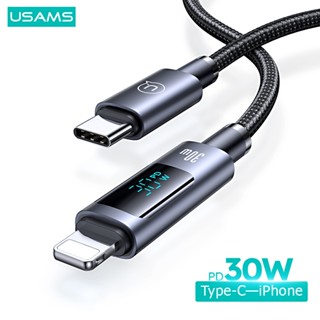  Dây cáp sạc nhanh USAMS Type-C - IP PD 30W hiển thị kỹ thuật số thích hợp cho Iphone14 13 12 11Pro Max iPd 
