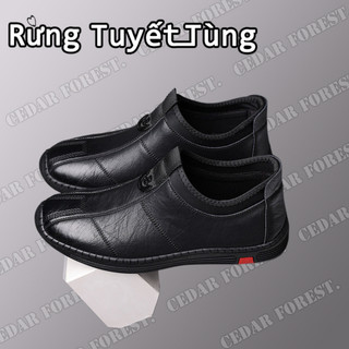 Shanmusenlin giày da nam mới giày thường ngày nam một bước giày da thể thao đen nam da hợp thời trang giày
