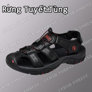  Rừng Tuyết Tùng☘Giày đi biển nam ngoài trời dép quá khổ Velcro quấn ngón chân giày nam trung niên và người già dành cho người lớn 