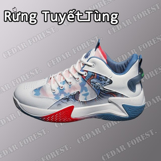 SHANMUSENLIN Giày thể thao, giày bóng rổ lưới thoáng khí cho nam, giày thể thao thông thường buộc dây chạy bộ học sinh