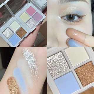 Bảng Phấn Mắt Bốn Màu Lấp Lánh Ngọc Trai Mờ Trong Nước Phong Cách Mới Phấn Mắt