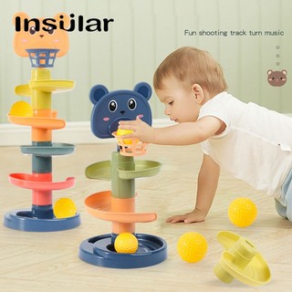 INSULAR  Đồ Chơi Tháp Bóng Trượt Vui Nhộn Dành Cho Trẻ 1-3 Tuổi