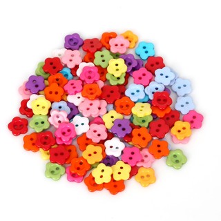 Nút hoa năm cánh Nút hoa hai lỗ Nút nhựa DIY Creative Handmade