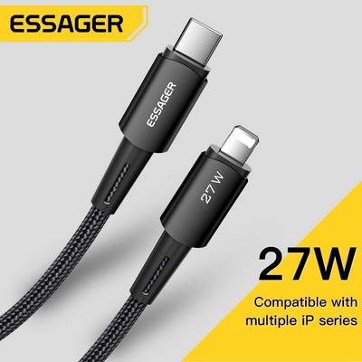 Essager 27w PD USB c sang Lcáp sạc nhanh cho ip Type c cho dây