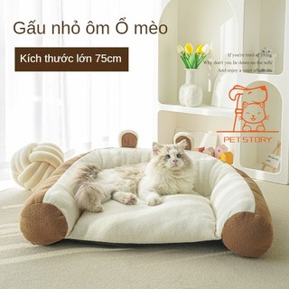 Thú cưng gấu ôm sofa tựa lưng mèo tổ mùa đông ấm áp siêu dày giường mèo ngủ sâu tổ chó giường cho chó đẹp trai thú cưng sofa