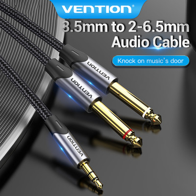 Dây cáp âm thanh Vention TRS 3.5mm cổng cắm/ TS 6.5mm cho điện thoại/ PC