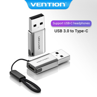 Đầu Chuyển Đổi Cổng Cắm USB 3.0 Sang Cổng Cắm USB-C VENTION 5V 3A 5Gbps Mạ Niken Kèm Dây Treo Cho Laptop
