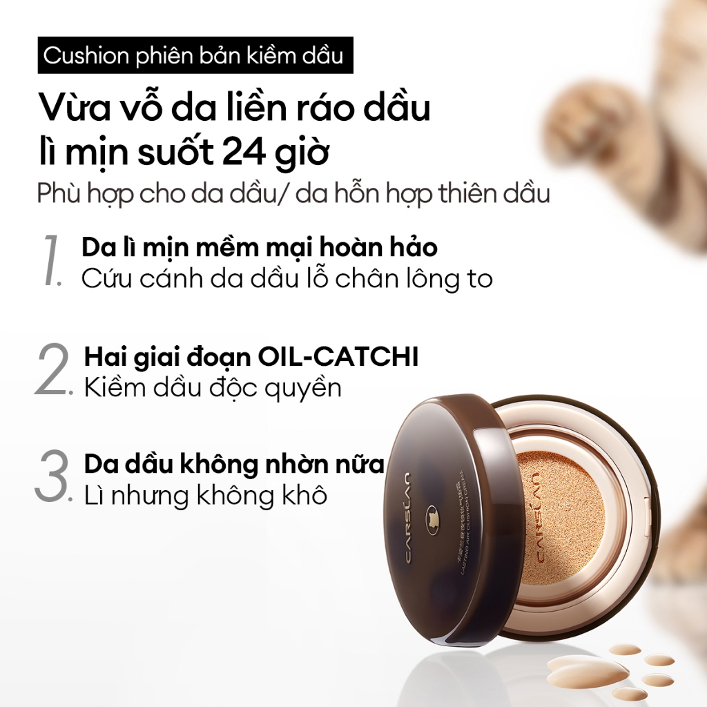 Phấn nước CARSLAN tinh tế bám chặt dưỡng ẩm lâu trôi kiềm dầu dùng trang điểm mặt 13.5g | BigBuy360 - bigbuy360.vn