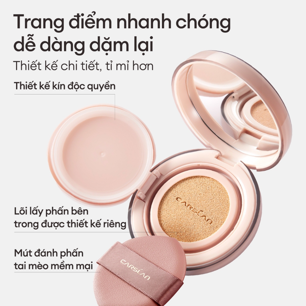 Phấn nước CARSLAN tinh tế bám chặt dưỡng ẩm lâu trôi kiềm dầu dùng trang điểm mặt 13.5g | BigBuy360 - bigbuy360.vn