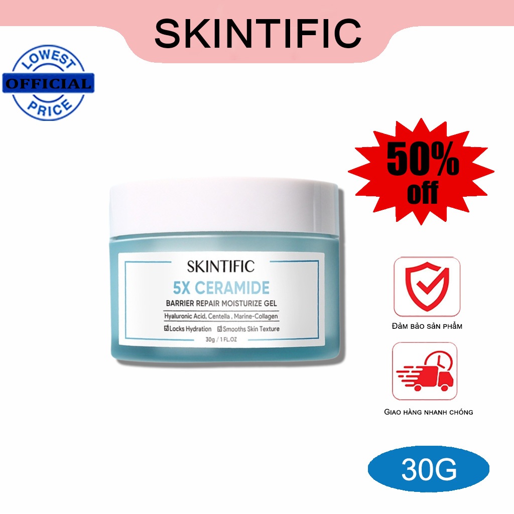 Kem dưỡng ẩm 5X Ceramide Barrier Repair Moisturize Gel SKINTIFIC 30g cho da khoẻ mạnh  Kem dưỡng ẩm dành cho da mặt