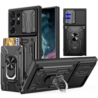 Chống sốc nặng trường hợp điện thoại cứng với chủ kim loại và khe cắm thẻ Samsung S24 Ultra S24 Plus S23 Ultra S23 Plus S23 Fe S22 Ultra S21 Ultra S21 Fe S20 Fe Note 20 Ultra