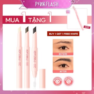 Pinkflash Sáp lông mày điêu khắc chống thấm nước 2 trong 1 có bàn chải Lông mày nhuộm màu Nâng lông mày Xà phòng tạo kiểu lông mày Màu nâu trong suốt