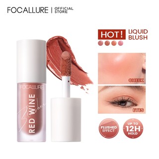 FOCALLURE Má hồng dạng lỏng Kem trang điểm má hồng HANGOVER RED WINE 4 màu đẹp tự nhiên tuỳ chọn 42g