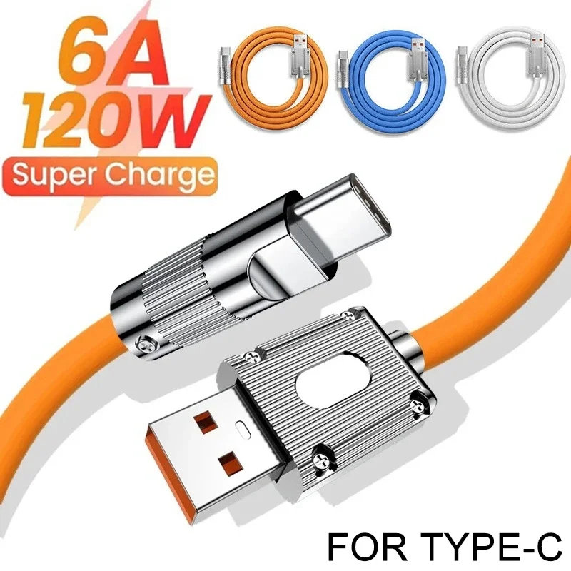 Dây Cáp Sạc Nhanh USB Loại C Ankndo 120W 6A Cho Xiaomi Huawei Samsung Pixel