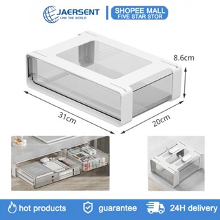  JAERSENT Hộp đựng ngăn kéo âm bàn  đa năng không cần khoan lỗ Hộp ngăn kéo bằng nhựa ABS để đựng đồ dưới bàn làm việc 