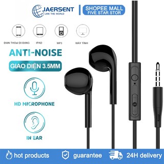 JAERSENT Tai nghe nhét tai có dây giắc cắm 3.5mm-tích hợp micro cho điện thoại cho Samsung Oppo Huawei Jack 3.5 mm