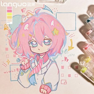 Languo 117 màu Bút gel Thanh toán chung Morandi tím muối biển xanh xanh xanh hồng Công suất lớn Màu Morandi để vẽ tranh