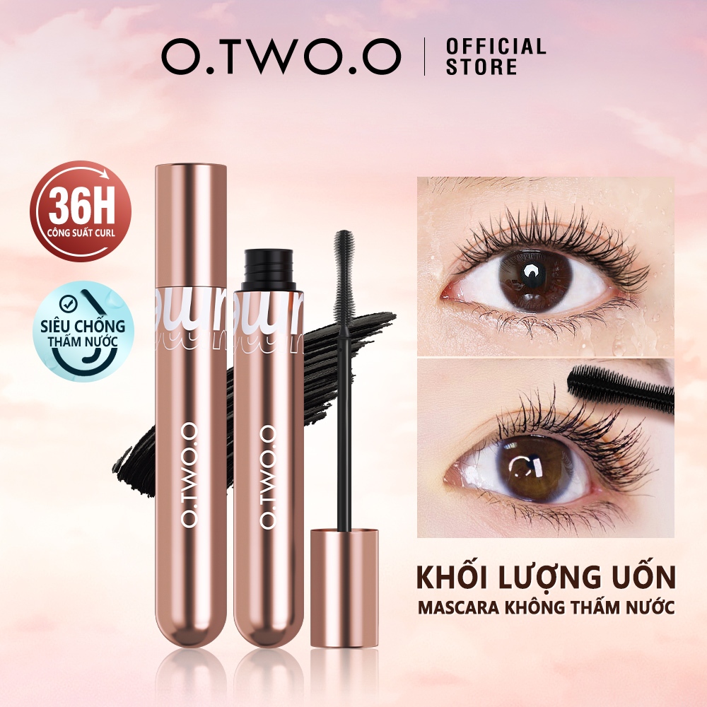 Mascara O.TWO.O chống nước chống nhòe lâu phai 36h cho hàng mi dày dài và cong vút