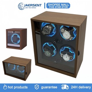 JAERSENT Hộp Xoay Đồng Hồ Cơ，dây cót cho đồng hồ có đèn LED 5 chế độ Tính năng Đèn LED và 4 chế độ xoay