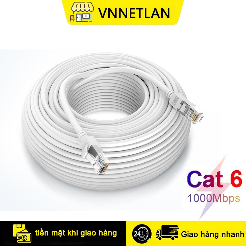 VNNETLAN Cáp mạng LAN Cat6 bấm sẵn 2 đầu dài 5m 10m 15m 20m 30m 50m