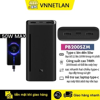 Sạc dự phòng VNNETLAN Xiaomi 3 50W 20000 mAh/ Xiaomi gen 3 PB2050ZM 20000 mAh - 50W