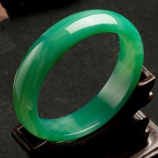 Vòng tay ngọc bích tự nhiên Vòng tay mã não màu xanh lá cây Vòng tay Chalcedony Hoa văn Ngọc