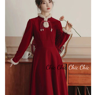 Chic Chic váy nữ Đầm Body Cho thời váy Korean Vintage Thể thao Casual WLQ24200LK 5Z240201