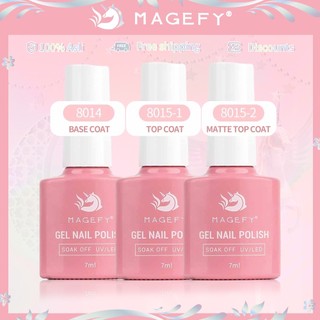 MAGEFY Top Base Coat Matte Lâu Dài Dễ Dàng Ngâm Tia UV Chức Năng Gel 7ml