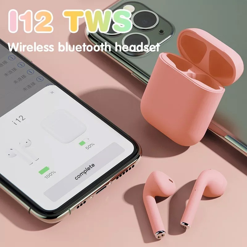 Tai Nghe Không Dây TWS i12 Bluetooth 5.0 12 Màu Macaron Điều Khiển Cảm Ứng