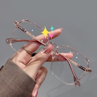  【Cận thị 0.5 đến 6.0 độ Tròng kính chống bức xạ kính gọng vuông thời trang kính cận thị chống ánh sáng xanh cho nam và nữ 077 