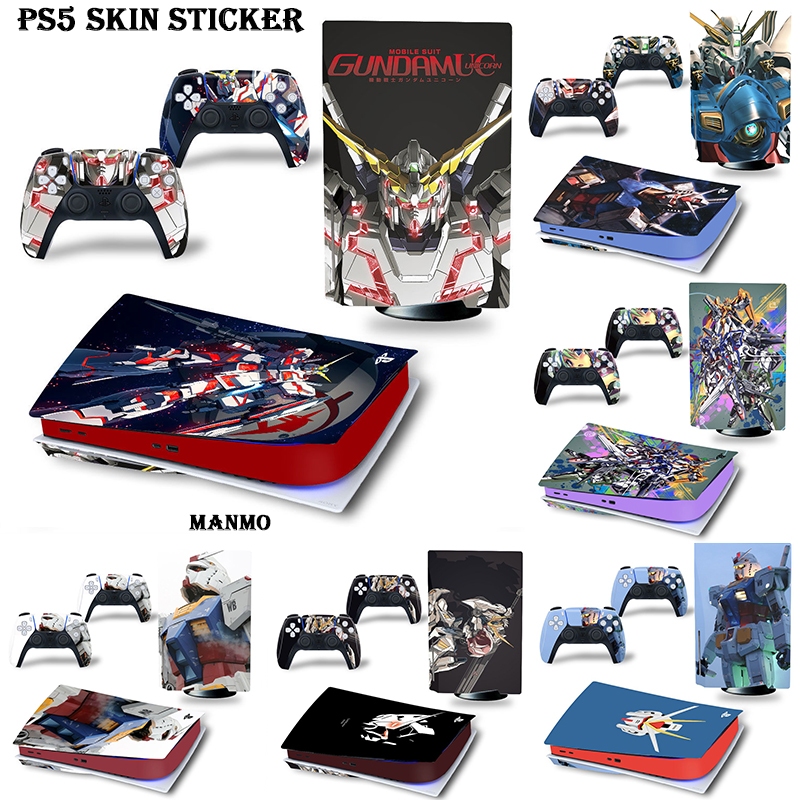 [Gundam] Playstation 5 Sticker Ps5 Skins and Decals Console Case Cover, Vinyl Cover Ps5 Skin Controller Skin Wrap