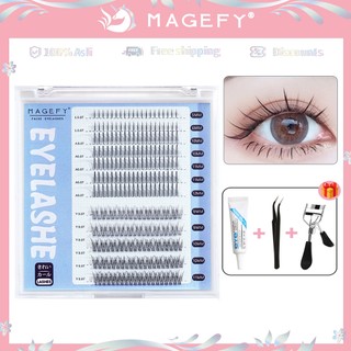 MAGEFY Lông mi giả tự nhiên và mi giả cụm có thể sử dụng được nhiều lần 5-12mm mi giả tách sợi