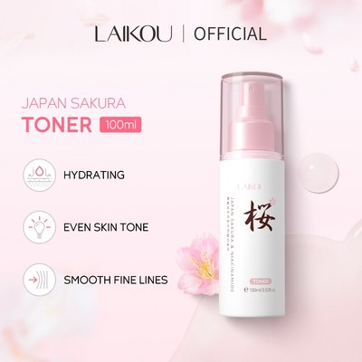 Laikou Sakura Niacinamide Toner Spray Làm sáng vết thâm Dưỡng ẩm Mặt Mist Làm săn chắc lỗ chân lông 100ml