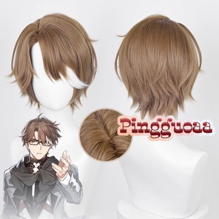 Honkai: Star Rail Welt Yang Cosplay Wig 30cm Light Brown Short Wigs Heat Resistant Synthetic Wigs Scalp Hair