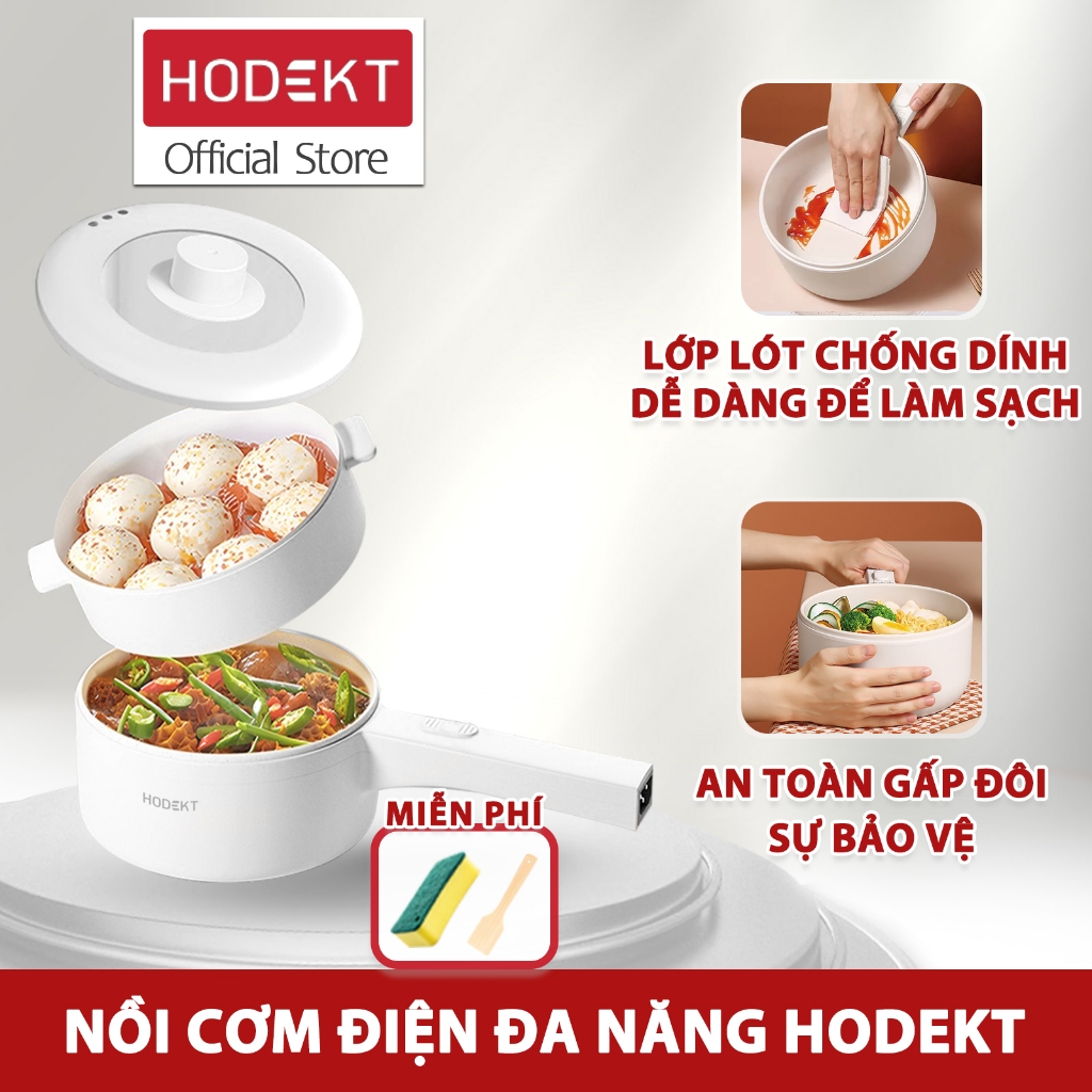Nồi lẩu điện đa năng HODEKT Kèm Hấp Nồi Hai Lớp Nồi Gia Dụng Chảo Chống Dính Chiên Bảo hành 12 tháng