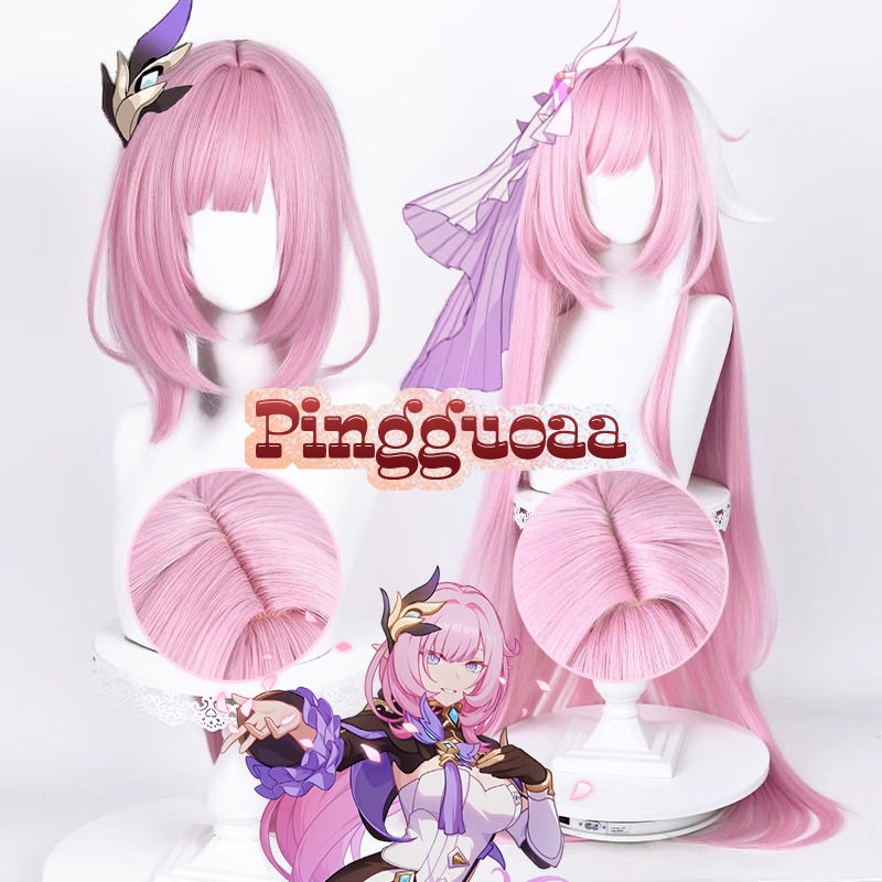 【Manmei】Honkai Impact 3rd Elysia Cosplay Wig 80cm/110cm Long Pink Heat Resistant Hair