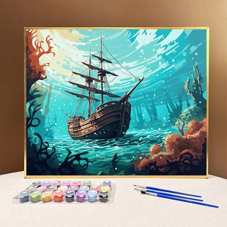 Drofe / Sơn theo số / Thuyền chèo đại dương / Tranh sơn dầu kỹ thuật số theo số / hình ảnh tô màu / Tranh DIY / Tranh vải / Tranh sơn dầu / Hình ảnh Sơn theo số / Trang trí
