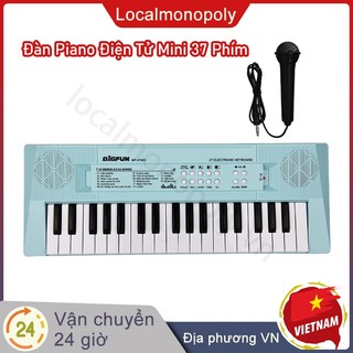 Đàn piano điện tử có bàn phím mini 37 phím bàn phím điện tử piano trẻ em màu xanh dương